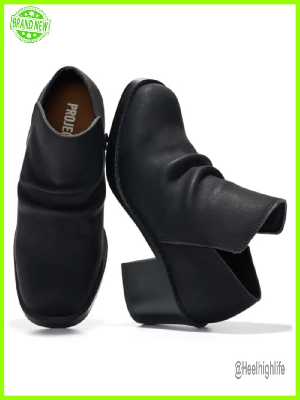 Genuine Leather Heeled Ankle Boots Slouch Block Heel